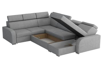 Bäddhörnsoffa Dung Large - Grå - Möbler - Soffa - Bäddsoffa - Hörnbäddsoffa