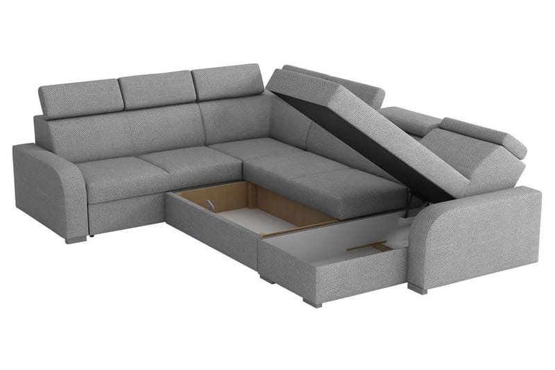 Bäddhörnsoffa Dung Large - Grå - Möbler - Soffa - Bäddsoffa - Hörnbäddsoffa