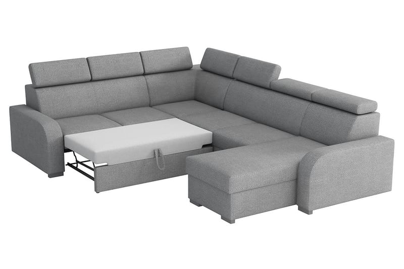 Bäddhörnsoffa Dung Large - Grå - Möbler - Soffa - Bäddsoffa - Hörnbäddsoffa