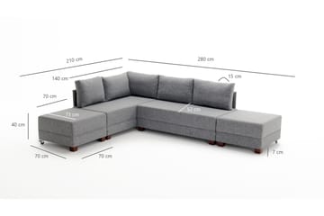 Bäddsoffa Bulgaria - Brun - Möbler - Soffa - Bäddsoffa - Hörnbäddsoffa