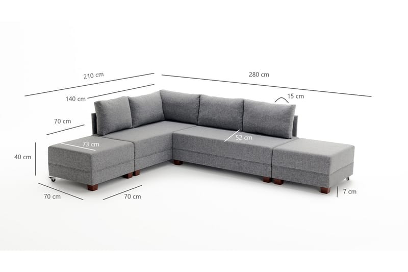 Bäddsoffa Bulgaria - Brun - Möbler - Soffa - Bäddsoffa - Hörnbäddsoffa