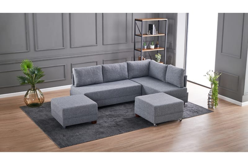 Bäddsoffa Bulgaria - Grå - Möbler - Soffa - Bäddsoffa - Hörnbäddsoffa