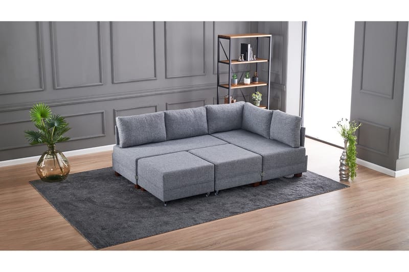 Bäddsoffa Bulgaria - Grå - Möbler - Soffa - Bäddsoffa - Hörnbäddsoffa