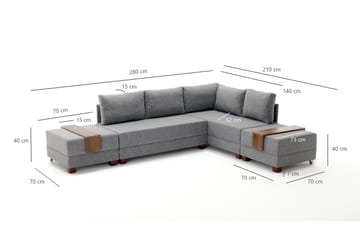 Bäddsoffa Bulgaria - Grå - Möbler - Soffa - Bäddsoffa - Hörnbäddsoffa