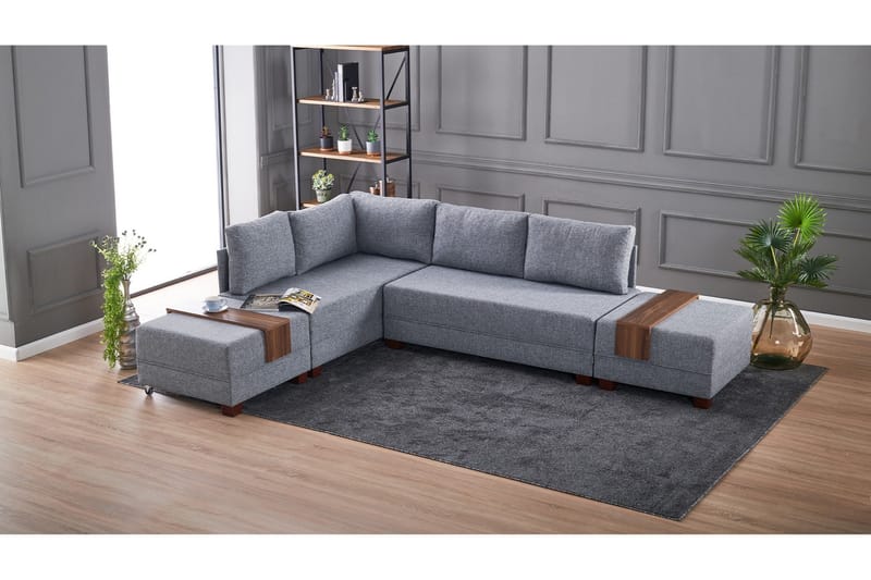 Bäddsoffa Bulgaria - Grå - Möbler - Soffa - Bäddsoffa - Hörnbäddsoffa