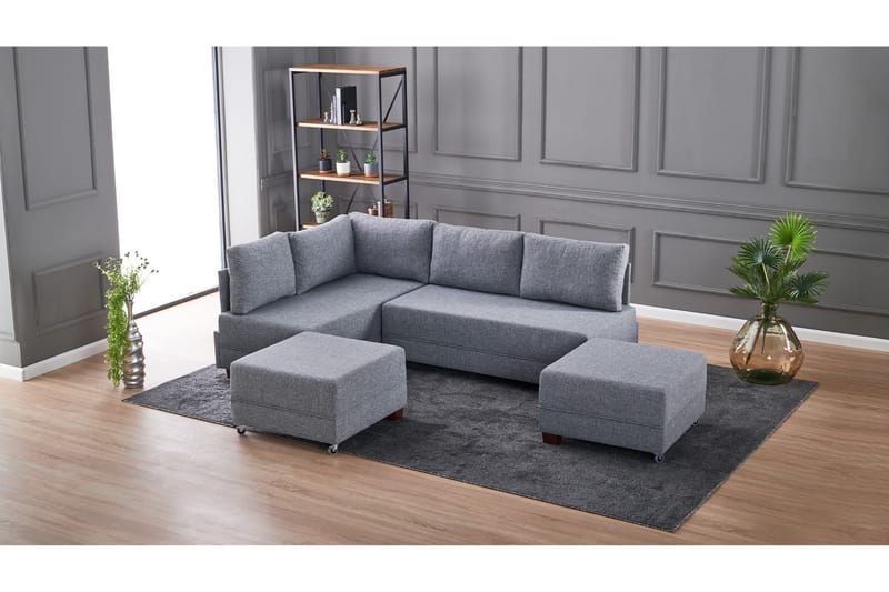 Bäddsoffa Bulgaria - Grå - Möbler - Soffa - Bäddsoffa - Hörnbäddsoffa