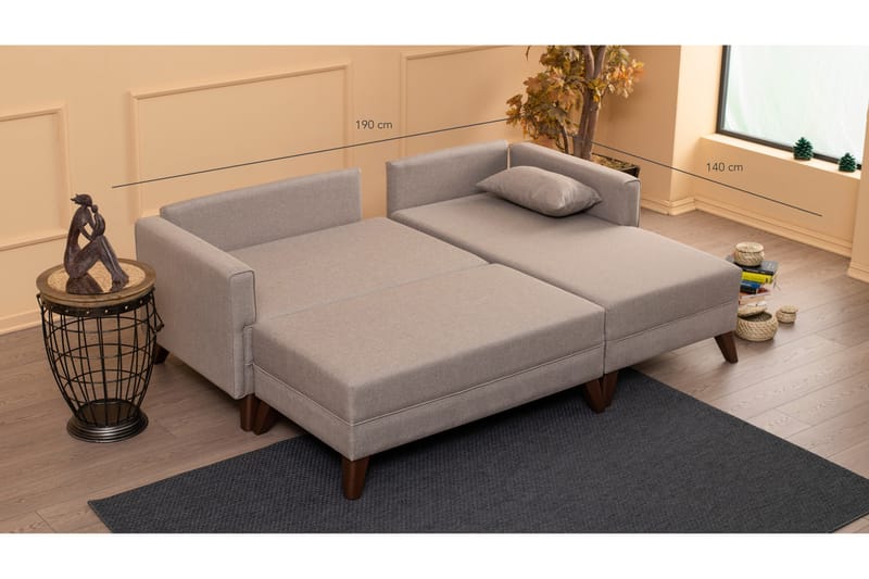 Bäddsoffa Burundi 2-sits - Beige - Möbler - Soffa - Divansoffa & schäslongsoffa - 4 sits soffa med divan