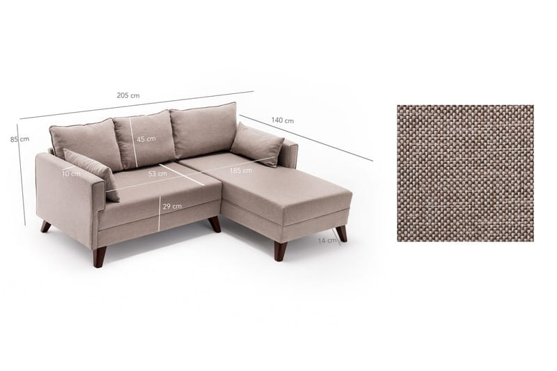 Bäddsoffa Burundi 2-sits - Beige - Möbler - Soffa - Divansoffa & schäslongsoffa - 4 sits soffa med divan