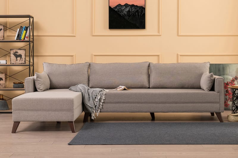 Bäddsoffa Burundi - Beige - Möbler - Soffa - Bäddsoffa - Hörnbäddsoffa