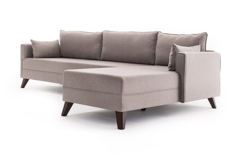 Bäddsoffa Burundi - Beige - Hörnbäddsoffa