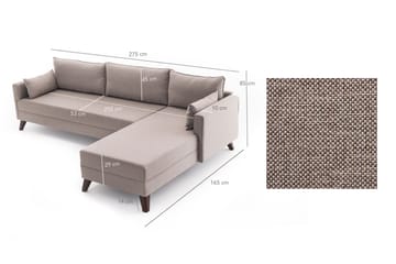 Bäddsoffa Burundi - Beige - Möbler - Soffa - Bäddsoffa - Hörnbäddsoffa