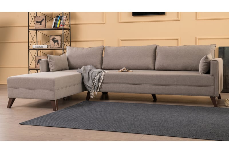 Bäddsoffa Burundi - Beige - Möbler - Soffa - Bäddsoffa - Hörnbäddsoffa
