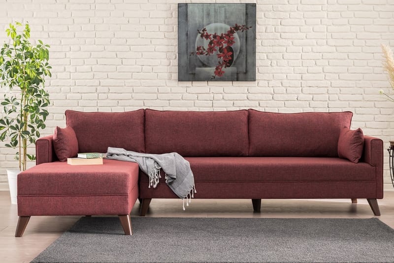 Bäddsoffa Burundi - Röd - Möbler - Soffa - Bäddsoffa - Hörnbäddsoffa
