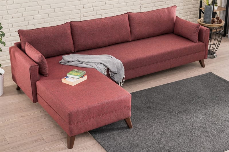 Bäddsoffa Burundi - Röd - Möbler - Soffa - Bäddsoffa - Hörnbäddsoffa