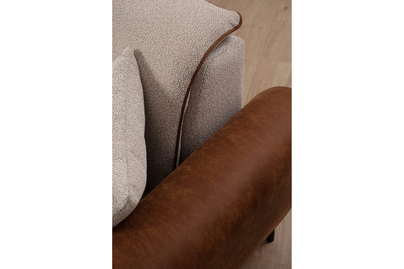 Bäddsoffa med divan Demeden - Beige - Hörnbäddsoffa