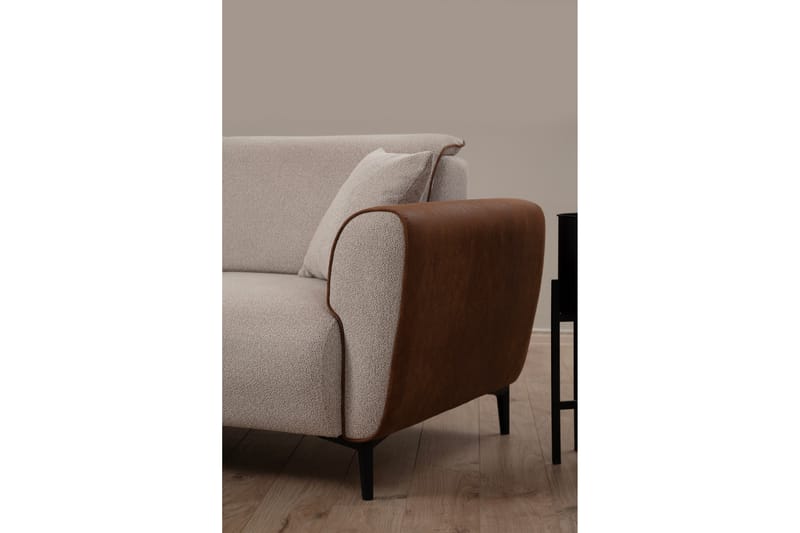 Bäddsoffa med divan Demeden - Beige - Hörnbäddsoffa