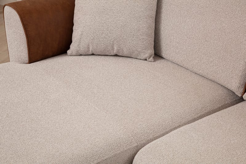 Bäddsoffa med divan Demeden - Beige - Hörnbäddsoffa