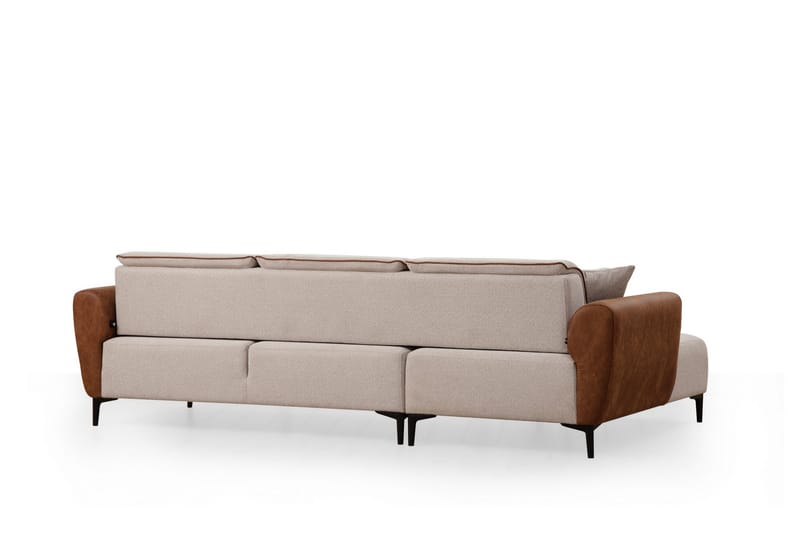 Bäddsoffa med divan Demeden - Beige - Hörnbäddsoffa