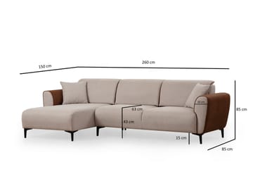 Bäddsoffa med divan Demeden - Beige - Möbler - Soffa - Bäddsoffa - Hörnbäddsoffa