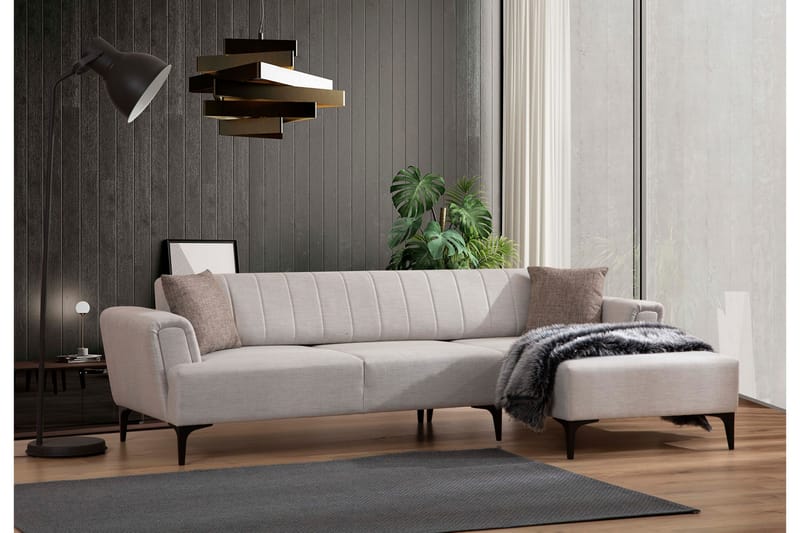 Bäddsoffa med divan Hamlets - Beige - Hörnbäddsoffa