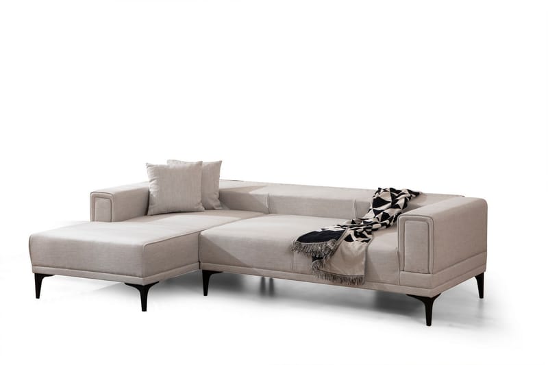 Bäddsoffa med divan Naoko - Beige - Möbler - Soffa - Bäddsoffa - Hörnbäddsoffa