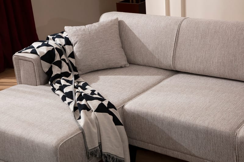 Bäddsoffa med divan Naoko - Ljusbrun - Möbler - Soffa - Bäddsoffa - Hörnbäddsoffa