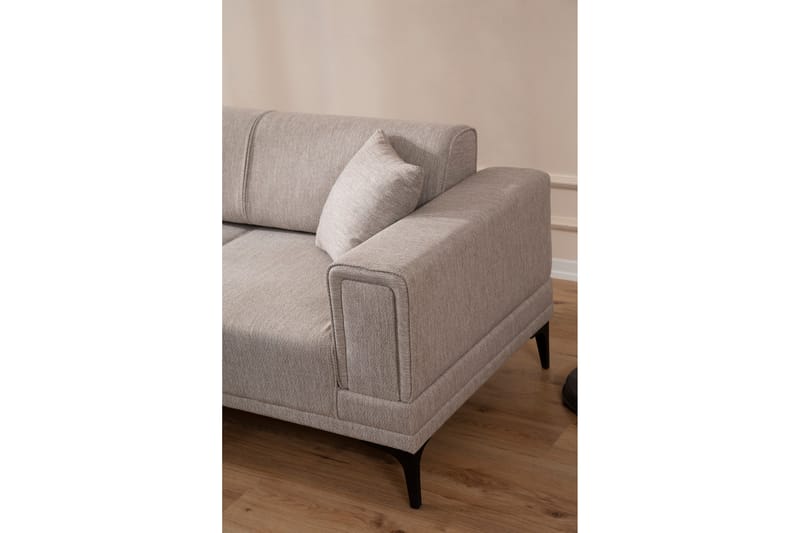 Bäddsoffa med divan Naoko - Ljusbrun - Möbler - Soffa - Bäddsoffa - Hörnbäddsoffa