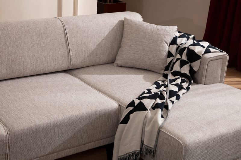 Bäddsoffa med divan Naoko - Ljusbrun - Möbler - Soffa - Bäddsoffa - Hörnbäddsoffa