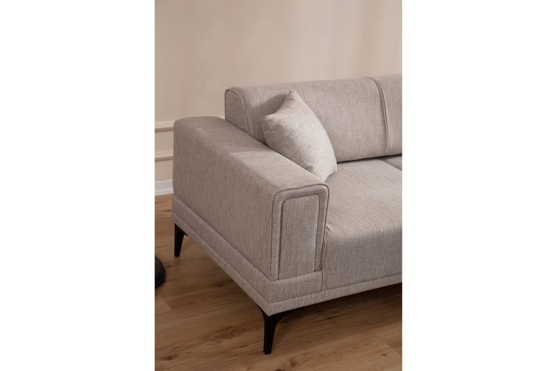 Bäddsoffa med divan Naoko - Ljusbrun - Möbler - Soffa - Bäddsoffa - Hörnbäddsoffa
