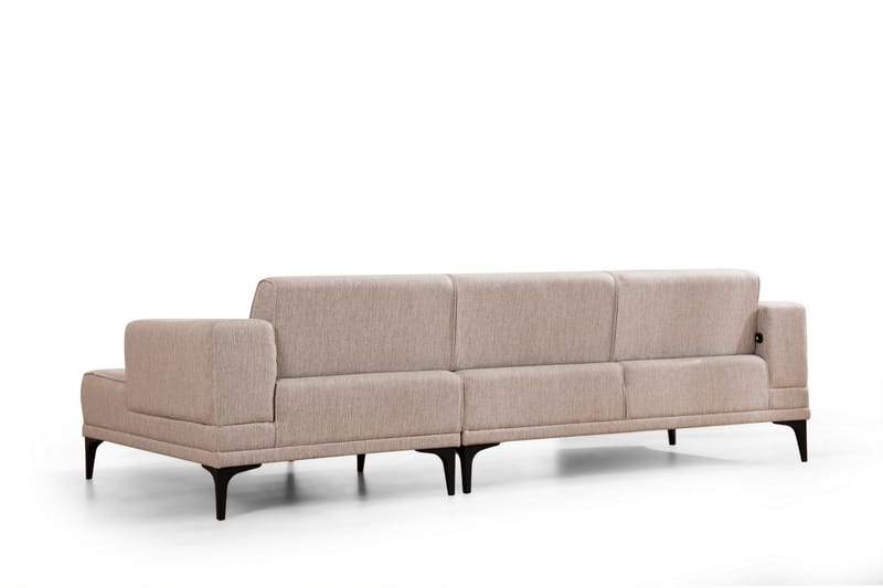 Bäddsoffa med divan Naoko - Ljusbrun - Möbler - Soffa - Bäddsoffa - Hörnbäddsoffa