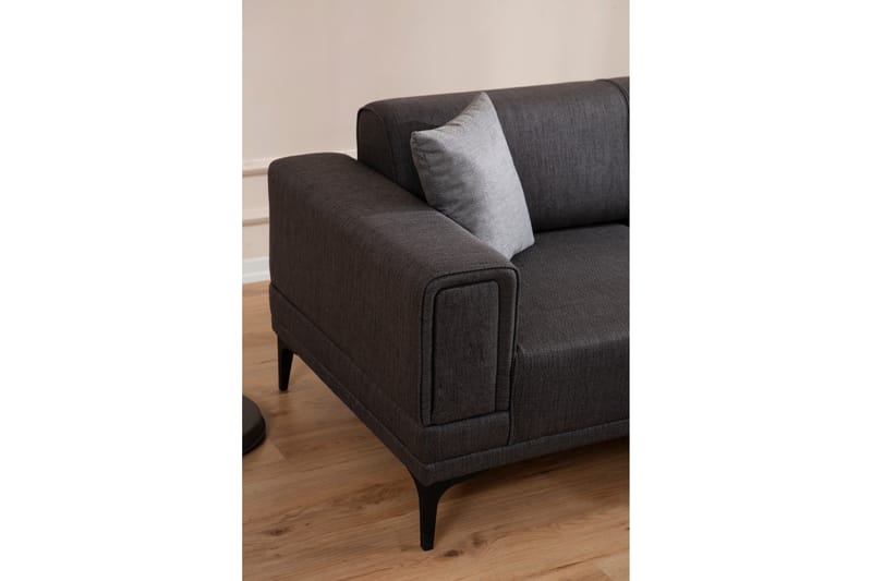 Bäddsoffa med divan Naoko - Mörkgrå - Möbler - Soffa - Bäddsoffa - Hörnbäddsoffa