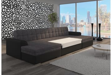 Hörnbäddsoffa Biscottino Universal - Grå/Svart - Möbler - Soffa - Bäddsoffa - U bäddsoffa