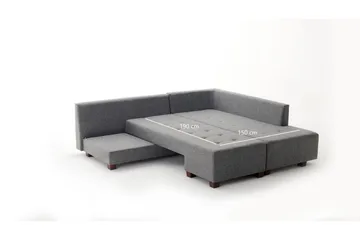 Brunei Hörnbäddsoffa Höger - Grå - Möbler - Soffa - Bäddsoffa - Hörnbäddsoffa