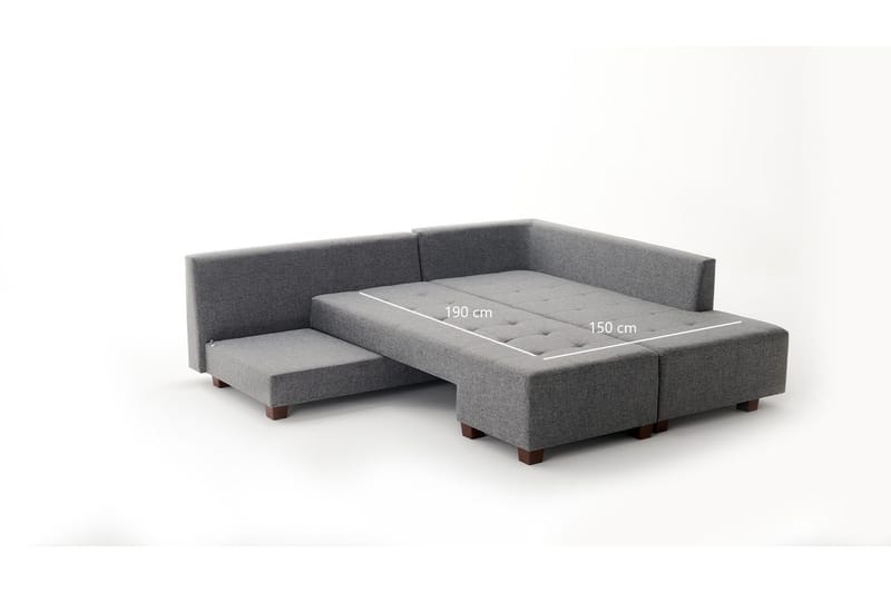 Brunei Hörnbäddsoffa Höger - Grå - Möbler - Soffa - Bäddsoffa - Hörnbäddsoffa