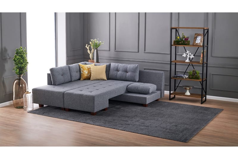 Brunei Hörnbäddsoffa Vänster - Grå - Möbler - Soffa - Bäddsoffa - Hörnbäddsoffa