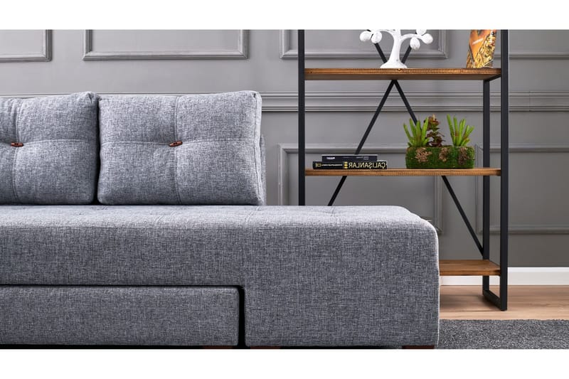 Brunei Hörnbäddsoffa Vänster - Grå - Möbler - Soffa - Bäddsoffa - Hörnbäddsoffa