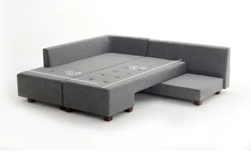 Brunei Hörnbäddsoffa Vänster - Grå - Möbler - Soffa - Bäddsoffa - Hörnbäddsoffa