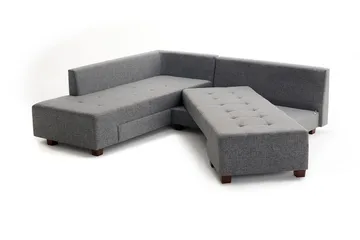 Brunei Hörnbäddsoffa Vänster - Grå - Möbler - Soffa - Bäddsoffa - Hörnbäddsoffa