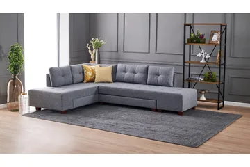 Brunei Hörnbäddsoffa Vänster - Grå - Möbler - Soffa - Bäddsoffa - Hörnbäddsoffa