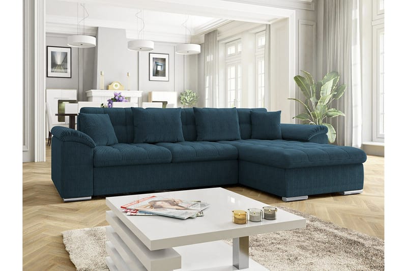 Camior 3-sits Hörnbäddsoffa NO_BRAND Dark blue - Möbler - Soffa - Bäddsoffa - Bäddsoffa divan