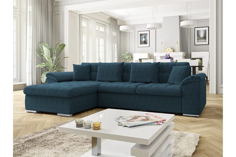 Camior 3-sits Hörnbäddsoffa NO_BRAND Dark blue - Möbler - Soffa - Bäddsoffa - Hörnbäddsoffa