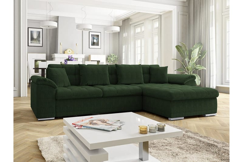 Camior 3-sits Hörnbäddsoffa NO_BRAND Dark green - Möbler - Soffa - Bäddsoffa - Hörnbäddsoffa