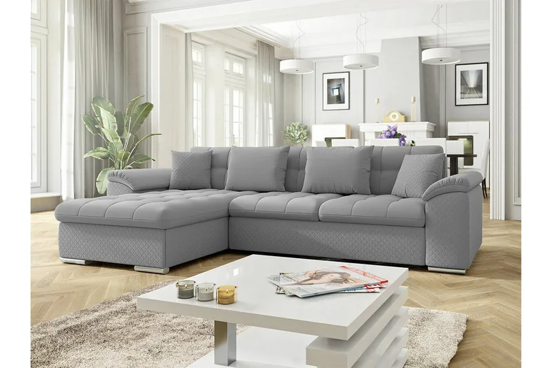 Camior 3-sits Hörnbäddsoffa NO_BRAND Grey - Möbler - Soffa - Bäddsoffa - Hörnbäddsoffa