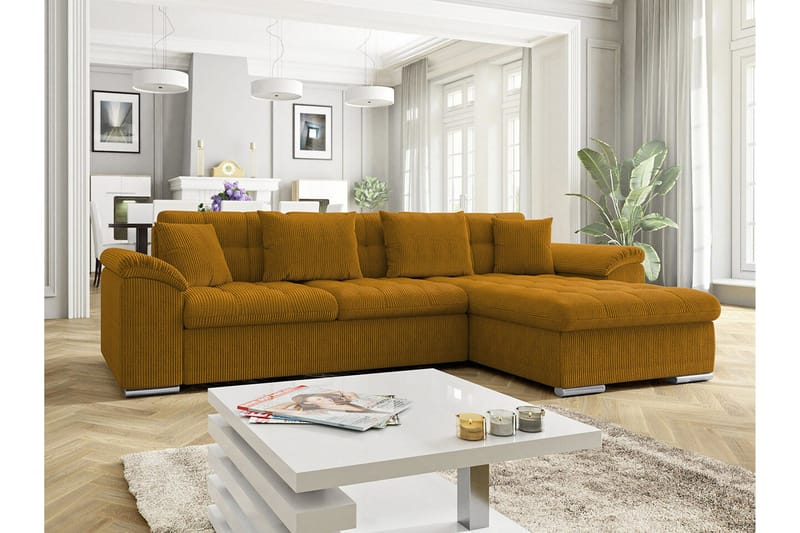 Camior 3-sits Hörnbäddsoffa NO_BRAND Yellow - Möbler - Soffa - Bäddsoffa - Hörnbäddsoffa