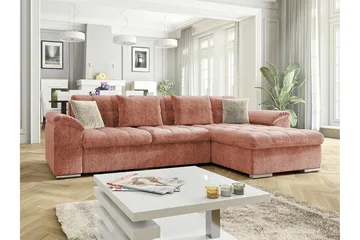 Camior 3-sits Hörnbäddsoffa NO_BRAND Pink - Möbler - Soffa - Bäddsoffa - Hörnbäddsoffa