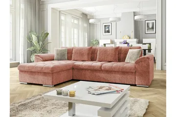 Camior 3-sits Hörnbäddsoffa NO_BRAND Pink - Möbler - Soffa - Bäddsoffa - Hörnbäddsoffa