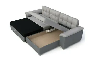 Camior 3-sits Vänster Hörnbäddsoffa 129x227 cm med Förvaring i Manchester - Beige - Möbler - Soffa - Bäddsoffa - Bäddsoffa divan