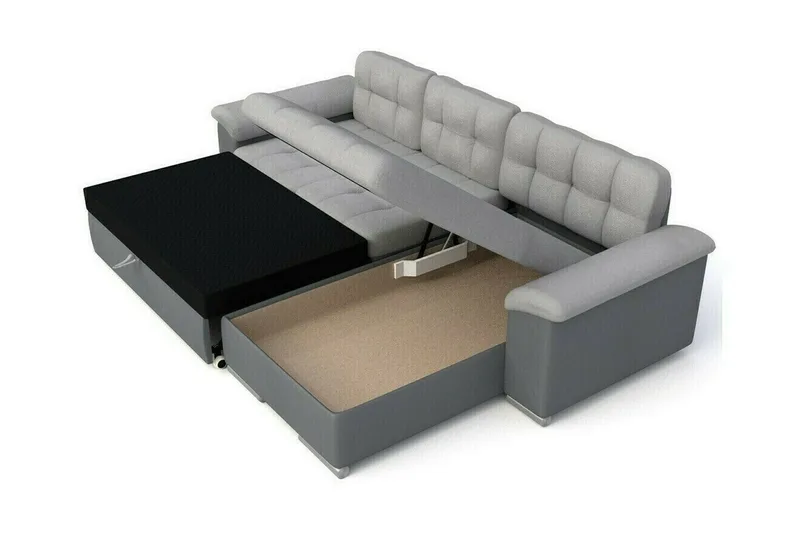 Camior 3-sits Vänster Hörnbäddsoffa 129x227 cm med Förvaring i Manchester - Beige - Möbler - Soffa - Bäddsoffa - Bäddsoffa divan