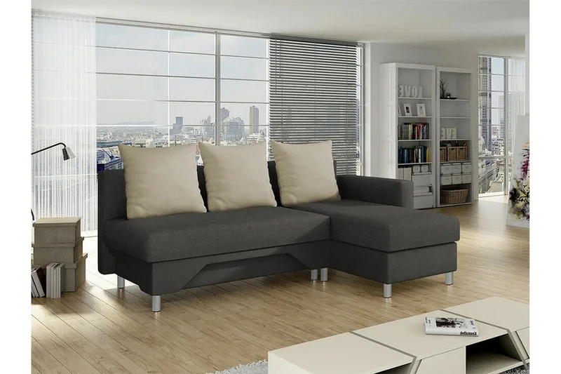 Castlebay 3-sits Hörnbäddsoffa Brown/Beige - Möbler - Soffa - Bäddsoffa - Hörnbäddsoffa