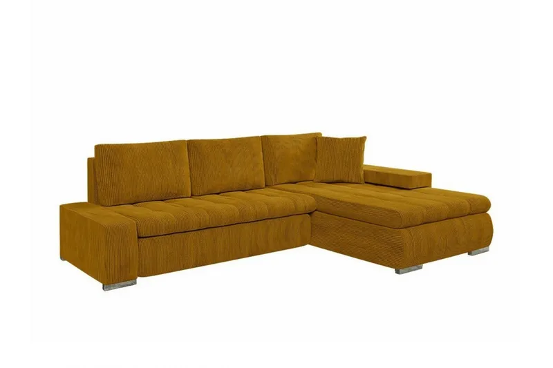 Cerys 3-sits Hörnbäddsoffa Dark yellow - Möbler - Soffa - Bäddsoffa - Bäddsoffa divan
